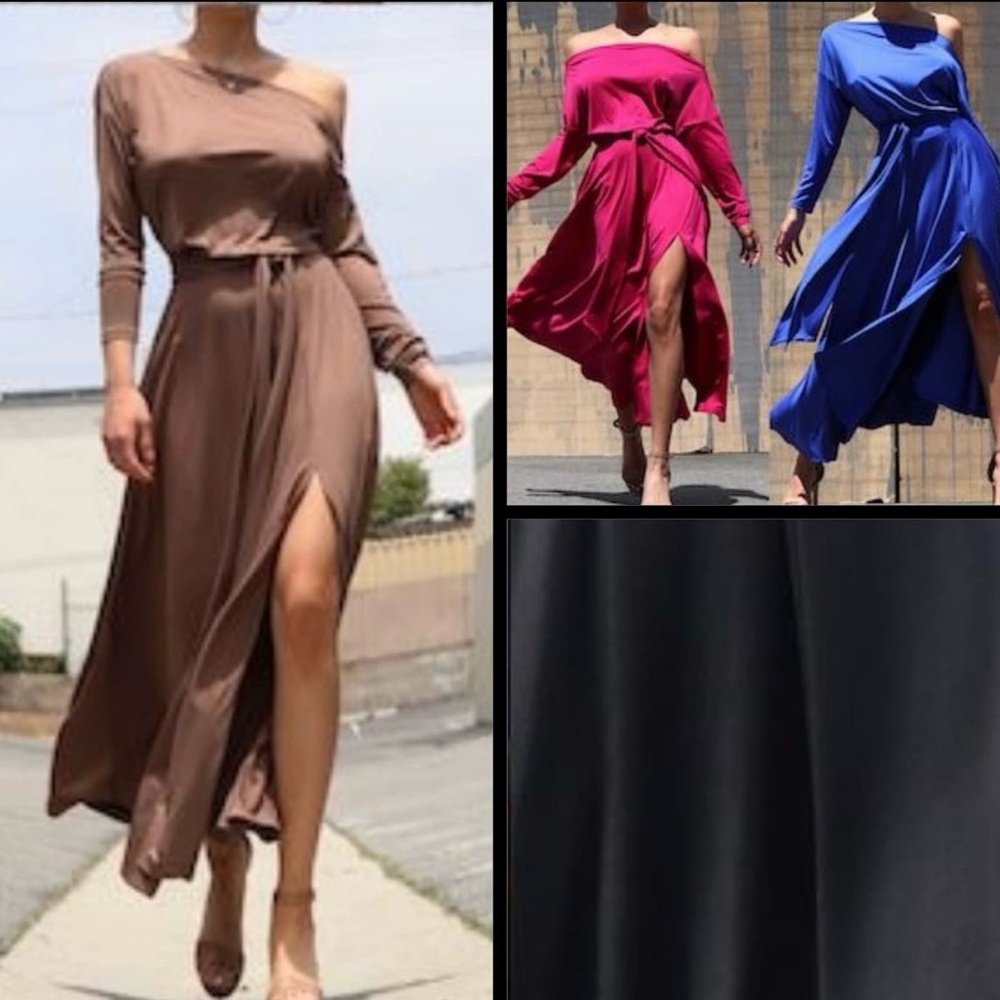 Elegant Off-Shoulder Maxi Dress black